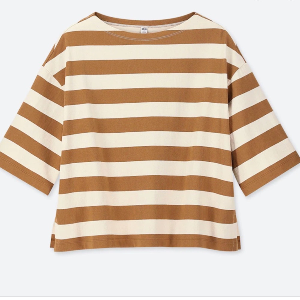 NWT Uniqlo Women Striped 3/4 sleeve shirt
